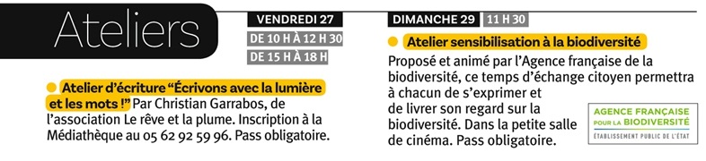 Nos ateliers 2019