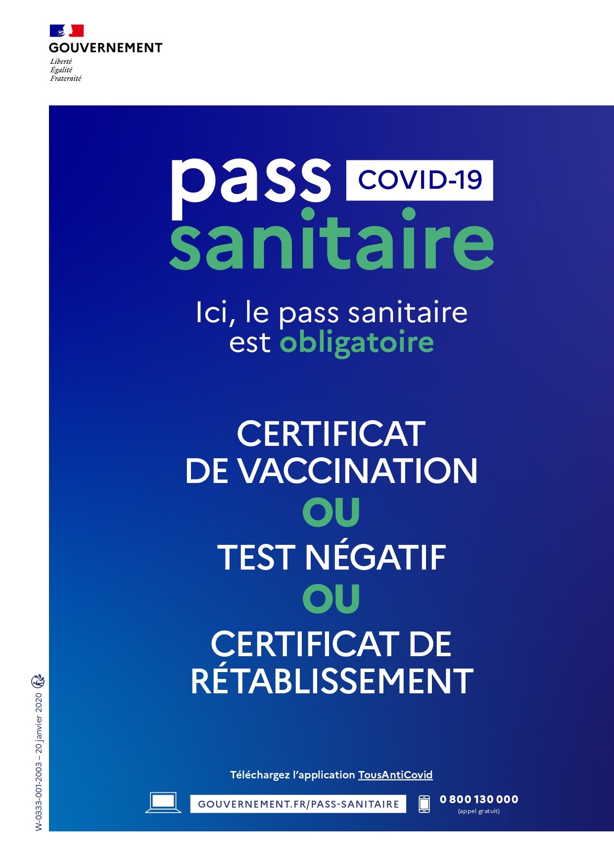 Affiche Pass Sanitaire COVID-19