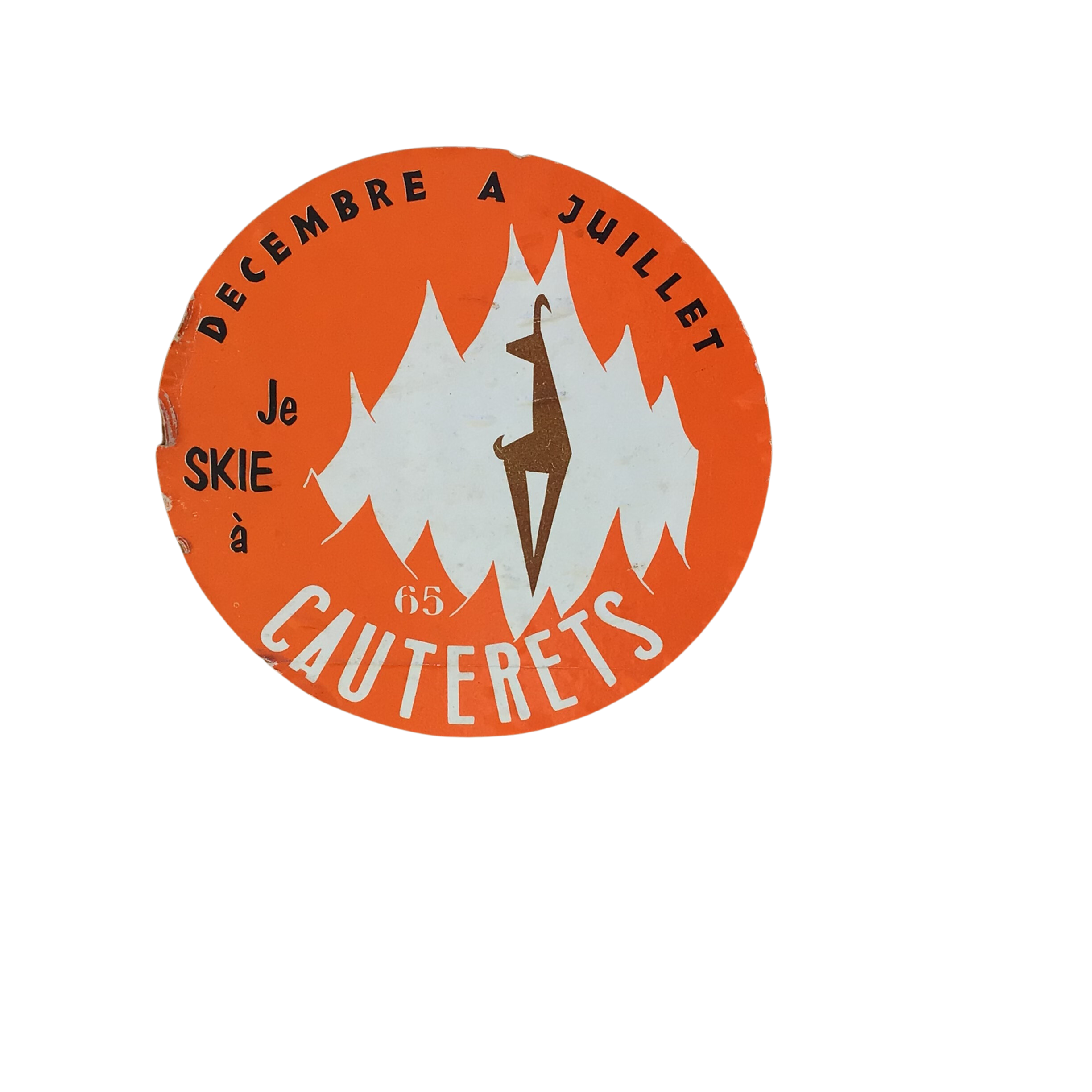 Autocollant Je skie à Cauterets années 60/70 Autocollant Je skie à Cauterets années 60/70